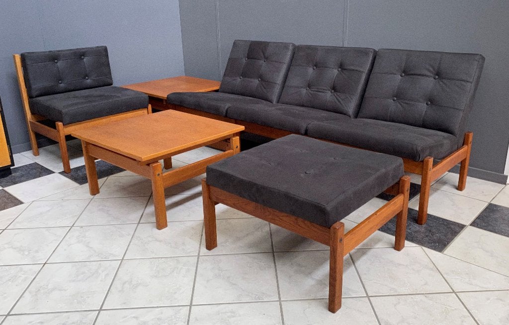 60 jaren Yngve Ekström modulair suede look zit hoek Svedese, Ophalen, Gebruikt, Hout, Vintage design