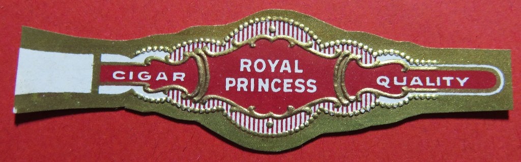 US USA Amerikaans bandje Royal Princess, Verzamelen, Rookartikelen, Aanstekers en Luciferdoosjes, Verzenden, Gebruikt, Sigarenbandjes