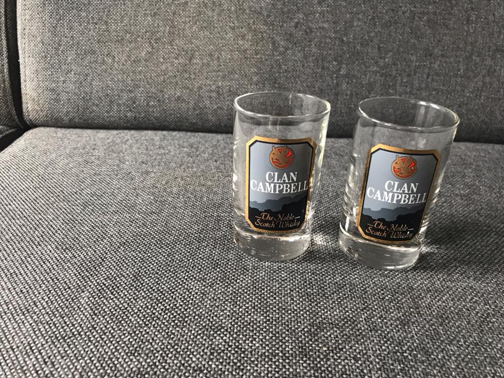 Set van 2 Clan Campbell whiskyglazen, Glas of Glazen, Ophalen of Verzenden, Overige stijlen, Glas