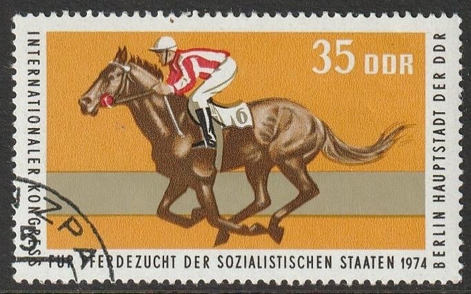 DDR 1974  1972 Paardenrennen, Gest, Ophalen of Verzenden, DDR, Gestempeld
