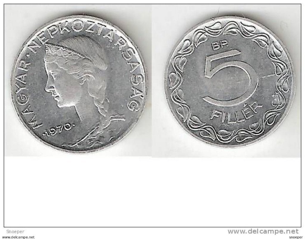 hungary 5 filler 1970 km 549 unc catalog val unc = 5$, Verzenden, Hongarije, Losse munt