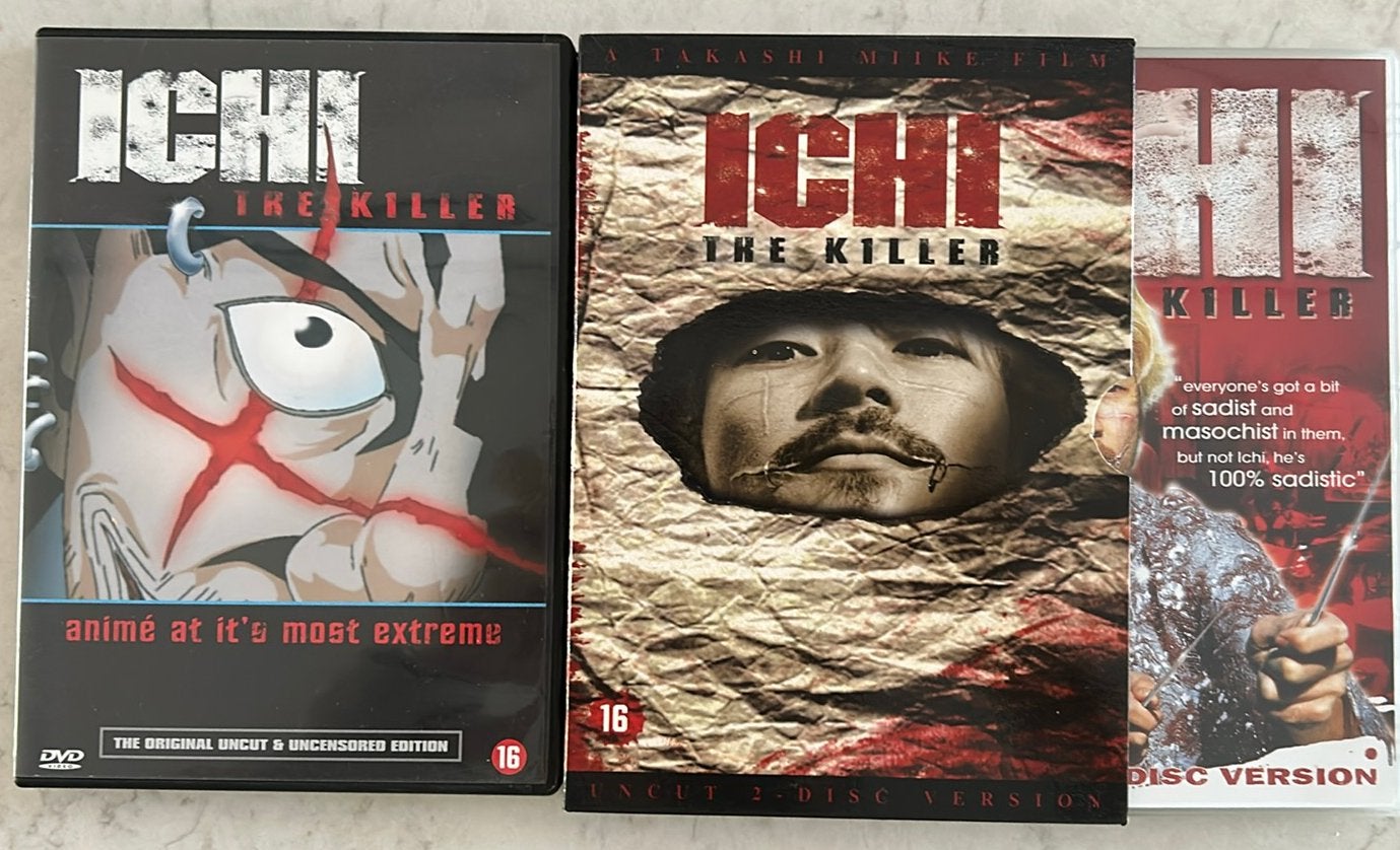 2 DVDs - Ichi The Killer (Koroshiya 1) film en anime, Vanaf 16 jaar, Ophalen of Verzenden, Zo goed als nieuw