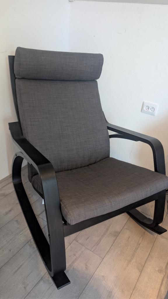Ikea Poang schommelstoel donker grijs, Ophalen of Verzenden, Zo goed als nieuw, Grijs, Eén
