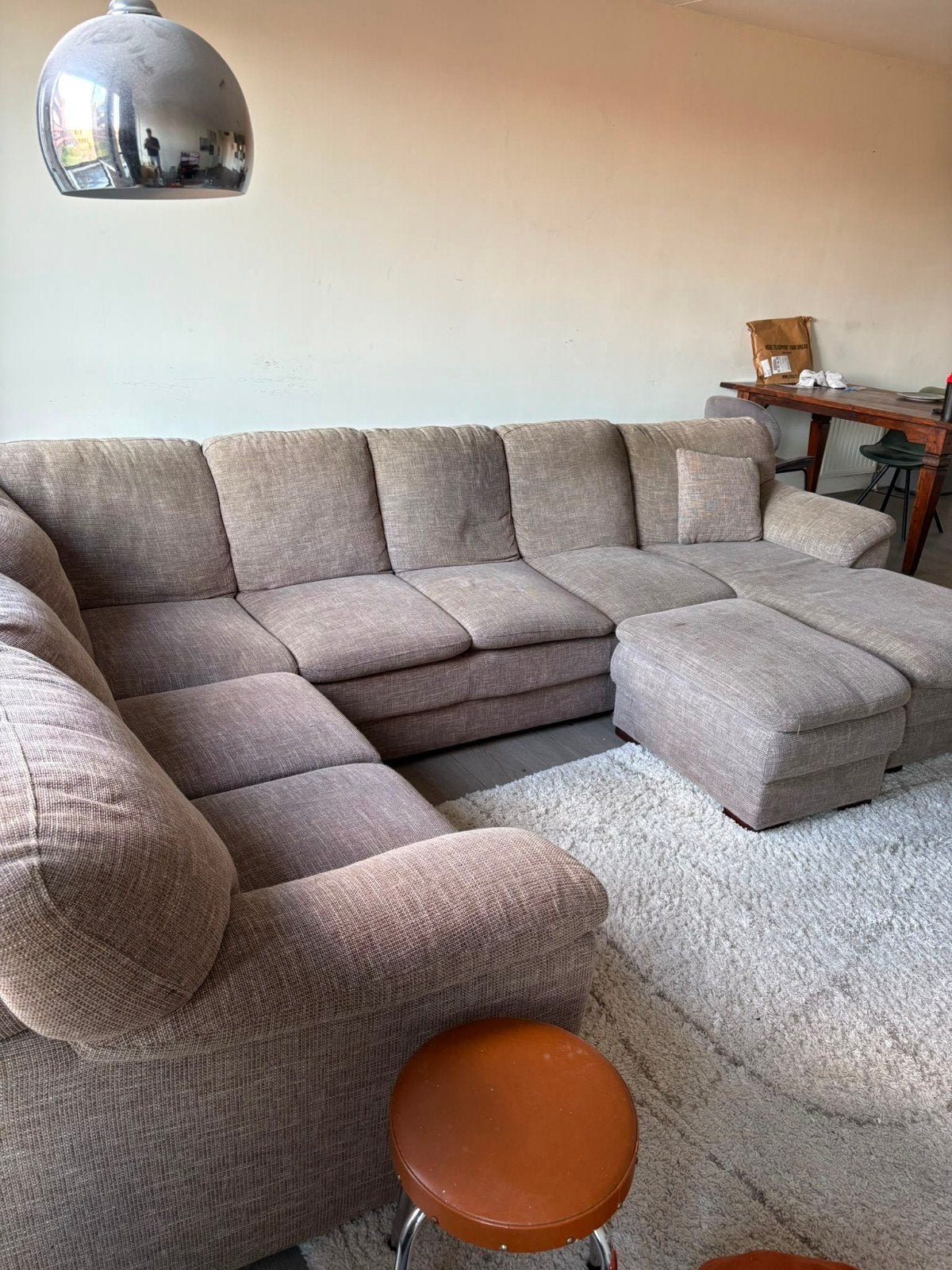 Grote comfortabele hoekbank met chaise longue. Gratis., Ophalen, Gebruikt, Stof, Modern, Comfortabel