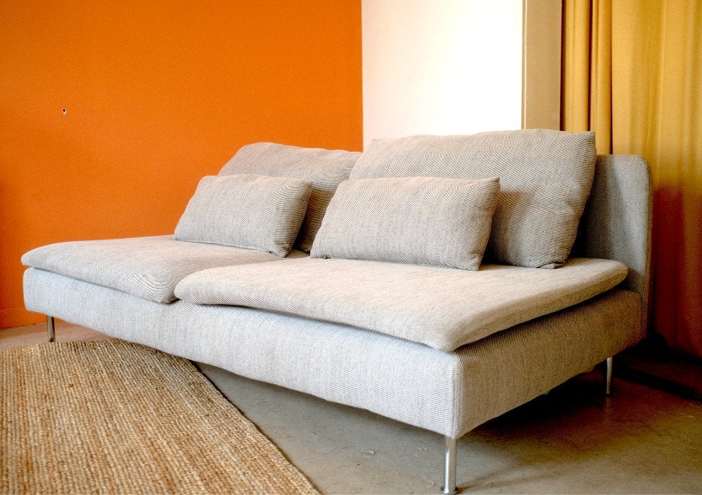 IKEA SÖDERHAMN 3-zitsbank – Viarp beige/bruin, Ophalen, Gebruikt, Tweepersoons, 75 tot 100 cm