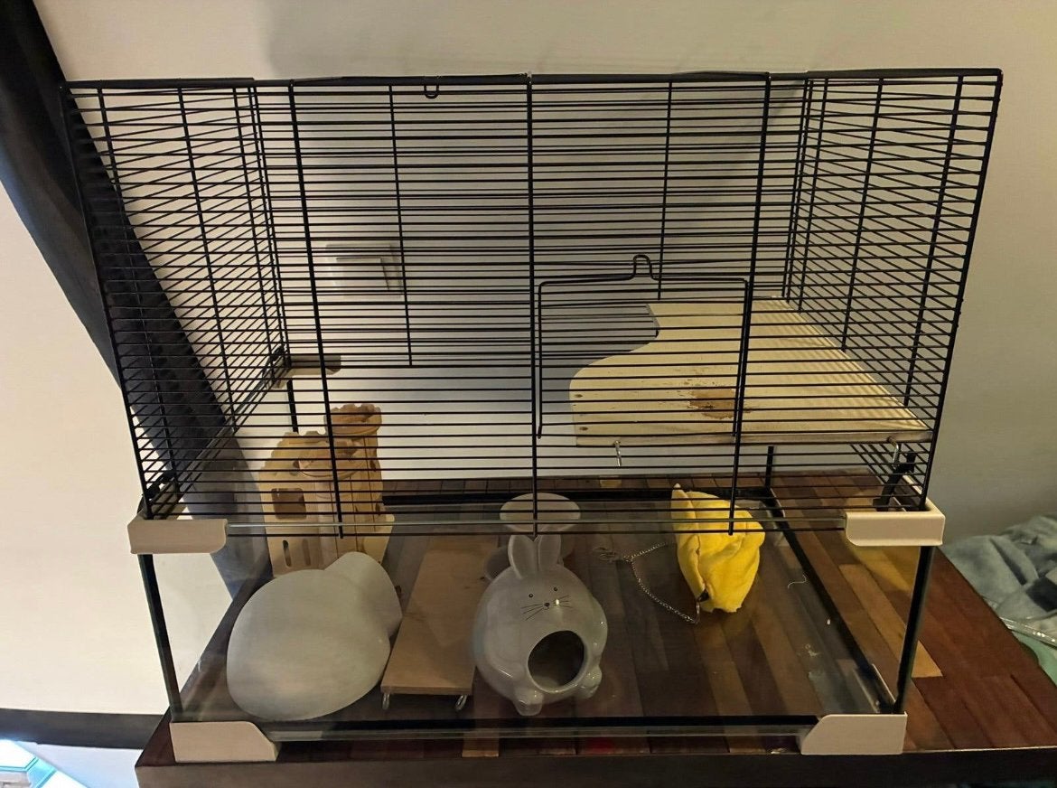Mooie knaagdier/hamsterkooi met enkele toebehoren, Kooi, Minder dan 75 cm, Zo goed als nieuw, Ophalen