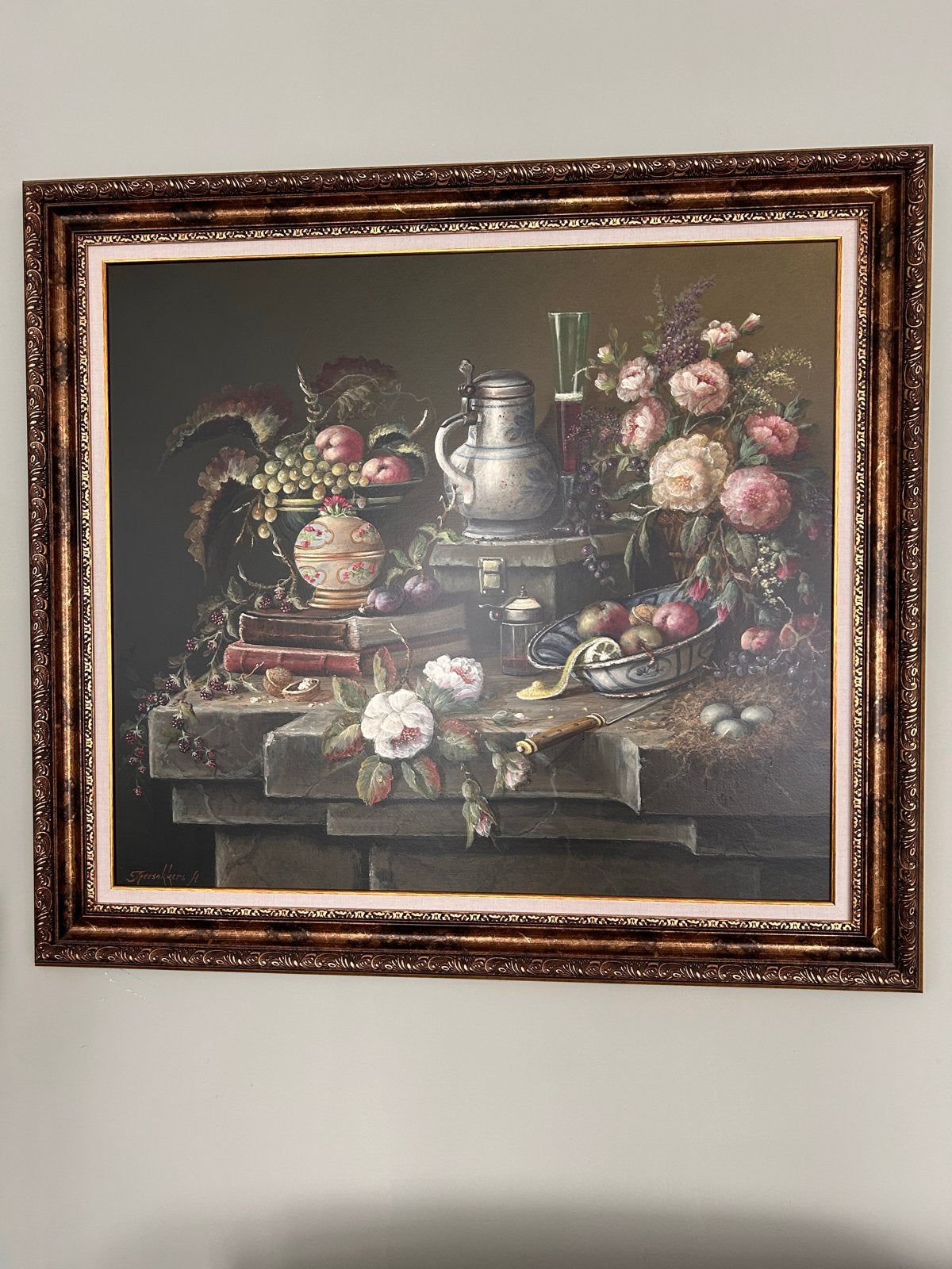 Thomas Heesakkers groot pronkstilleven, Antiek en Kunst, Kunst | Schilderijen | Klassiek, Ophalen, Paneel, Realistisch, Stilleven
