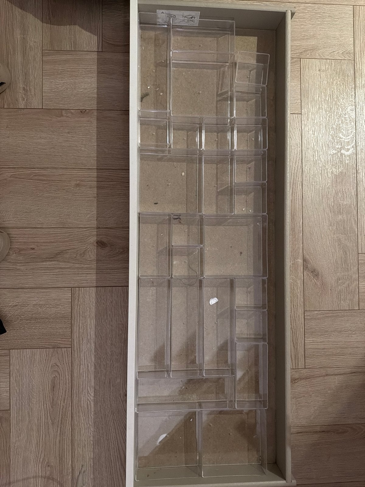 Witte lade met glazenplaat en organizers, Gebruikt, Glas, Minder dan 100 cm, 50 tot 100 cm