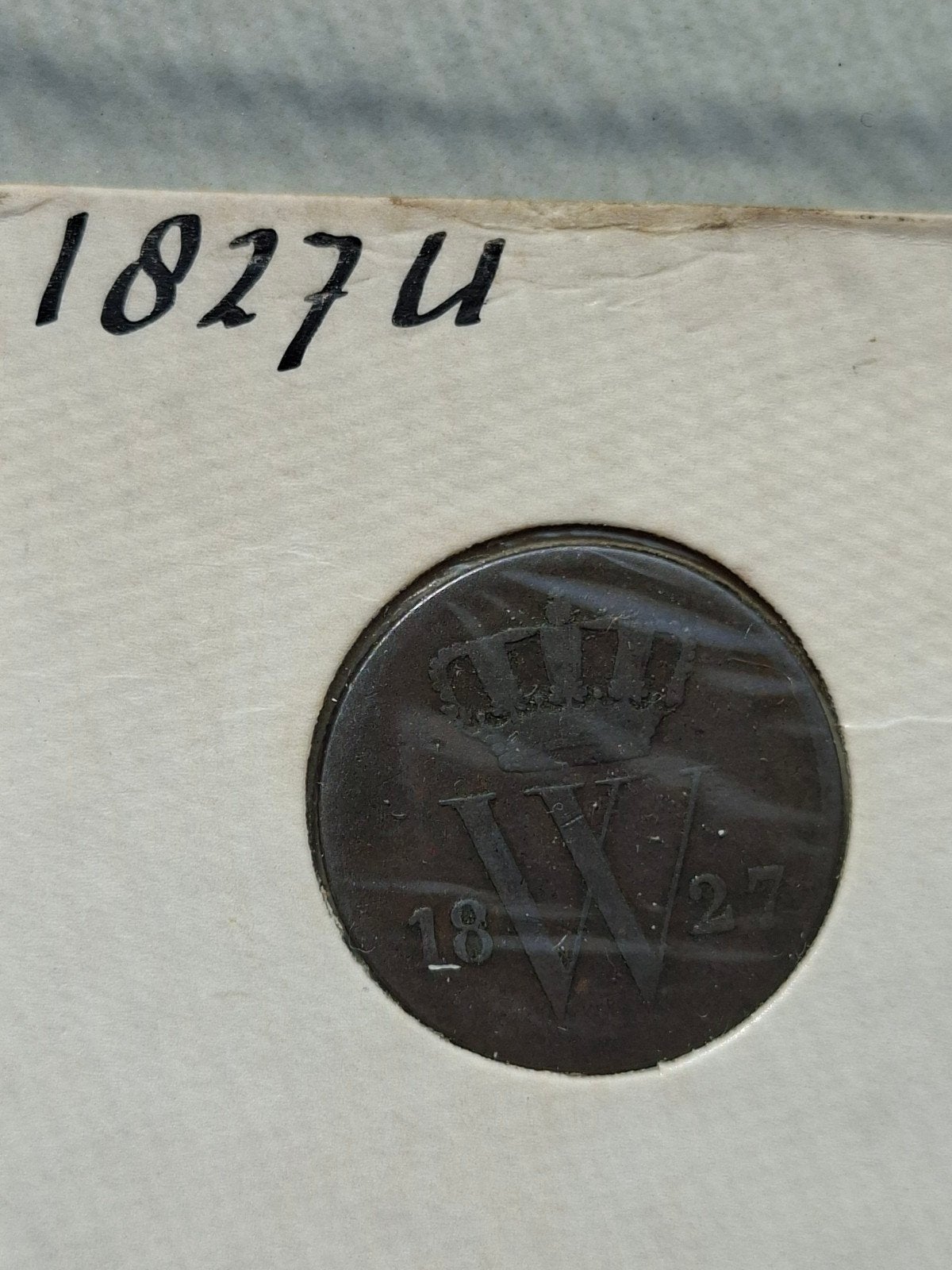 1 cent 1827 u willem I, Ophalen of Verzenden, Koning Willem I, 1 cent, Losse munt