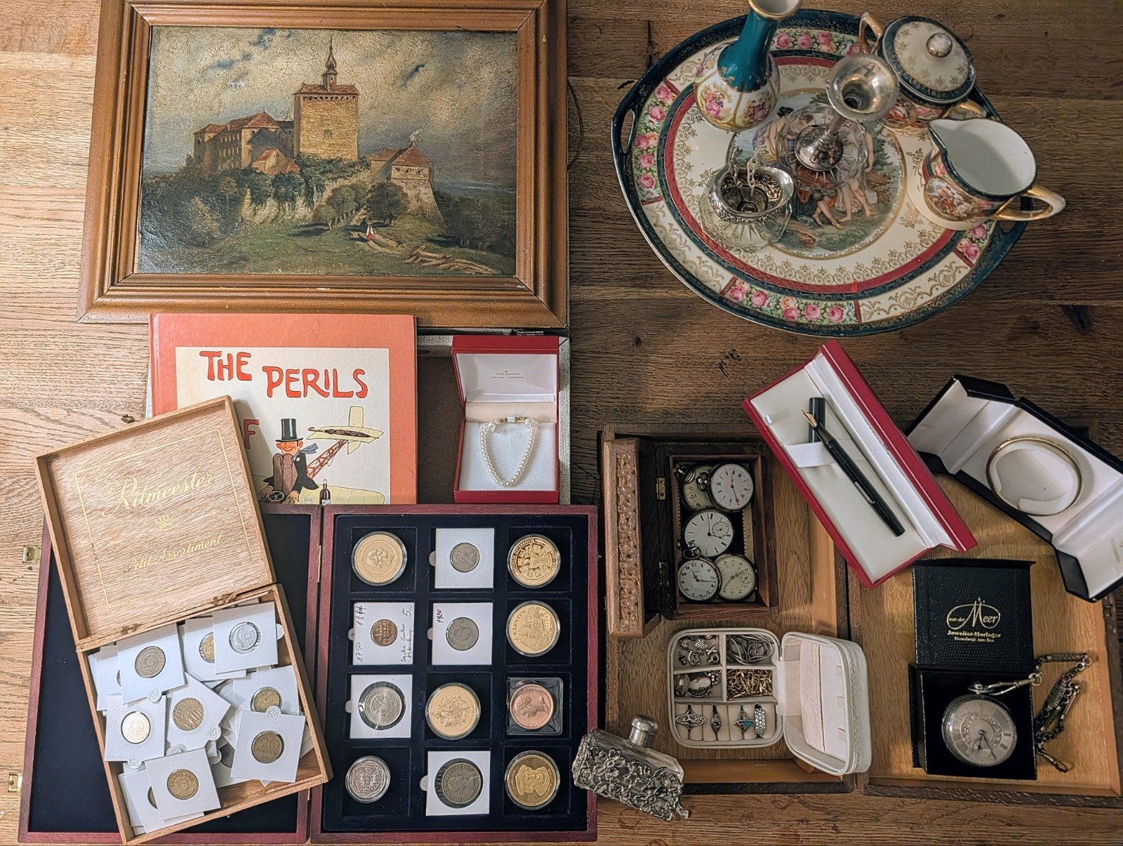 Verzameling antieke objecten & wat goud & zilver uit erfenis, Antiek en Kunst, Ophalen of Verzenden, Zilver