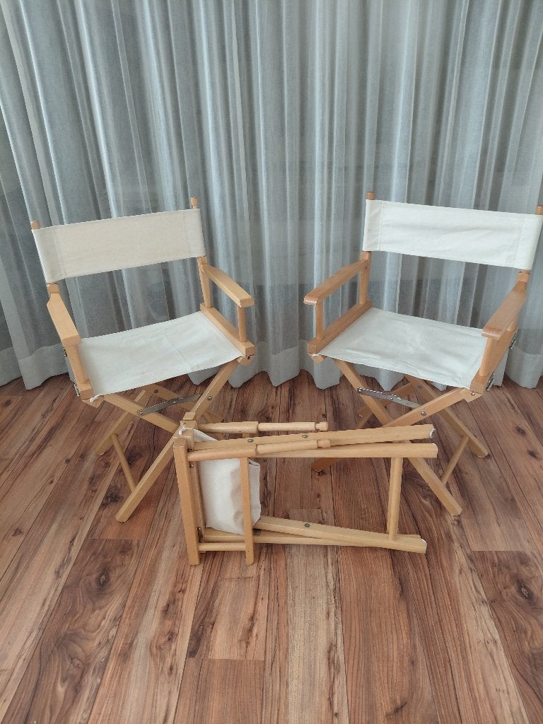Regisseur stoelen, Ophalen, Zo goed als nieuw, Hout, Drie