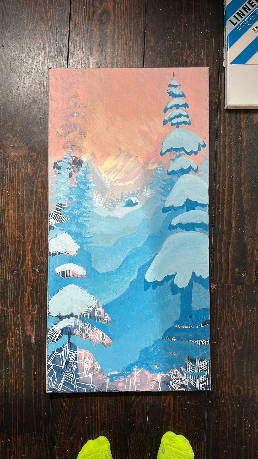 Canvas 40x80cm to paint on top, Ophalen