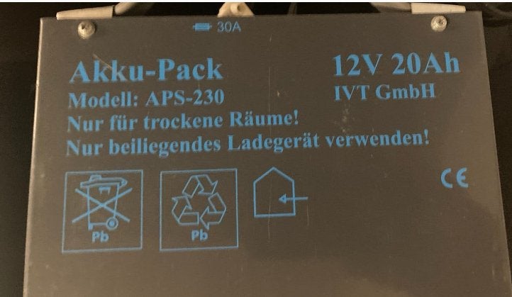 Accu-Pack APS-230 12V 20Ah met basisstation, Ophalen of Verzenden, Gebruikt, Oplaadbaar