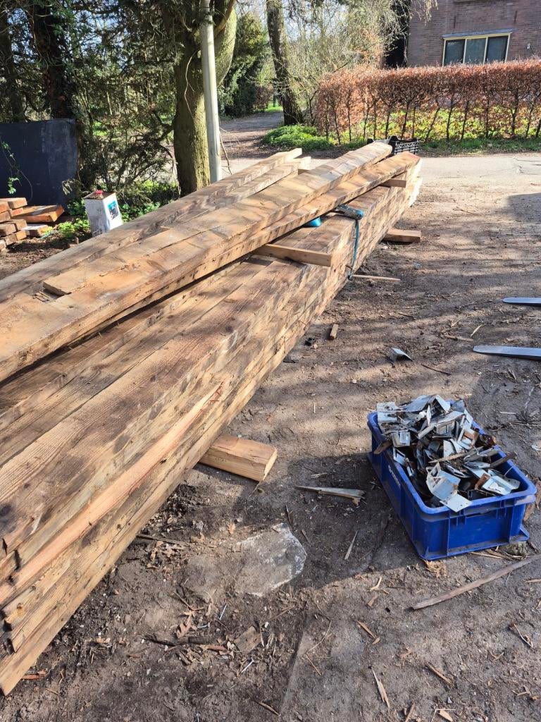 Niet geschaafd 17x7 650lang, Tuin en Terras, Palen, Balken en Planken, Ophalen of Verzenden, Palen