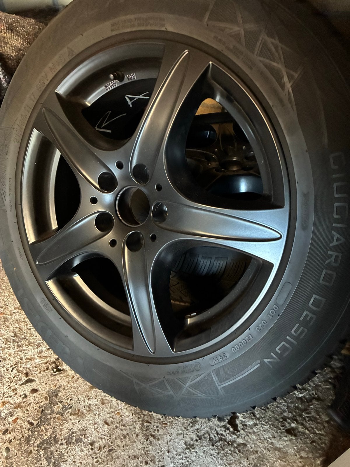 Zgan Winterbanden met lichtmetalen velgen 215/65/17, Banden en Velgen, 17 inch, Personenwagen, Gebruikt