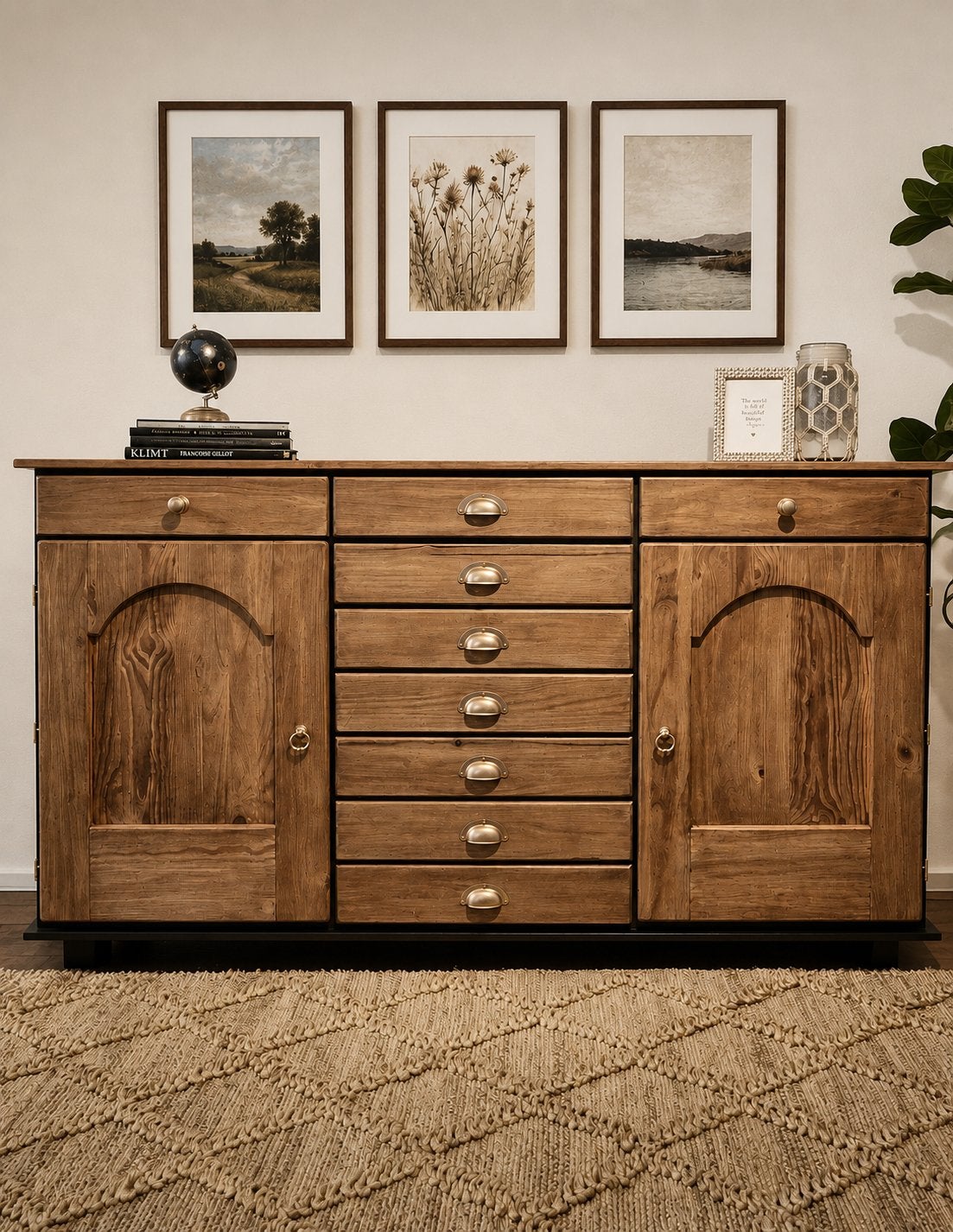 Massief grenenhouten kast, dressoir op maat gemaakt, 176 cm, Huis en Inrichting, Kasten | Dressoirs, Ophalen, 150 tot 200 cm, Zo goed als nieuw