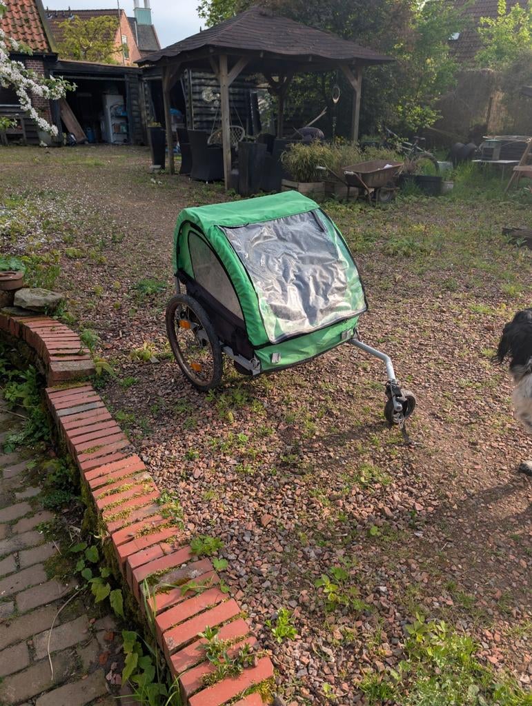Fietskar voor max 3 kinderen - 2 keer gebruikt, Ophalen, Zo goed als nieuw, Kinderkar, Opvouwbaar