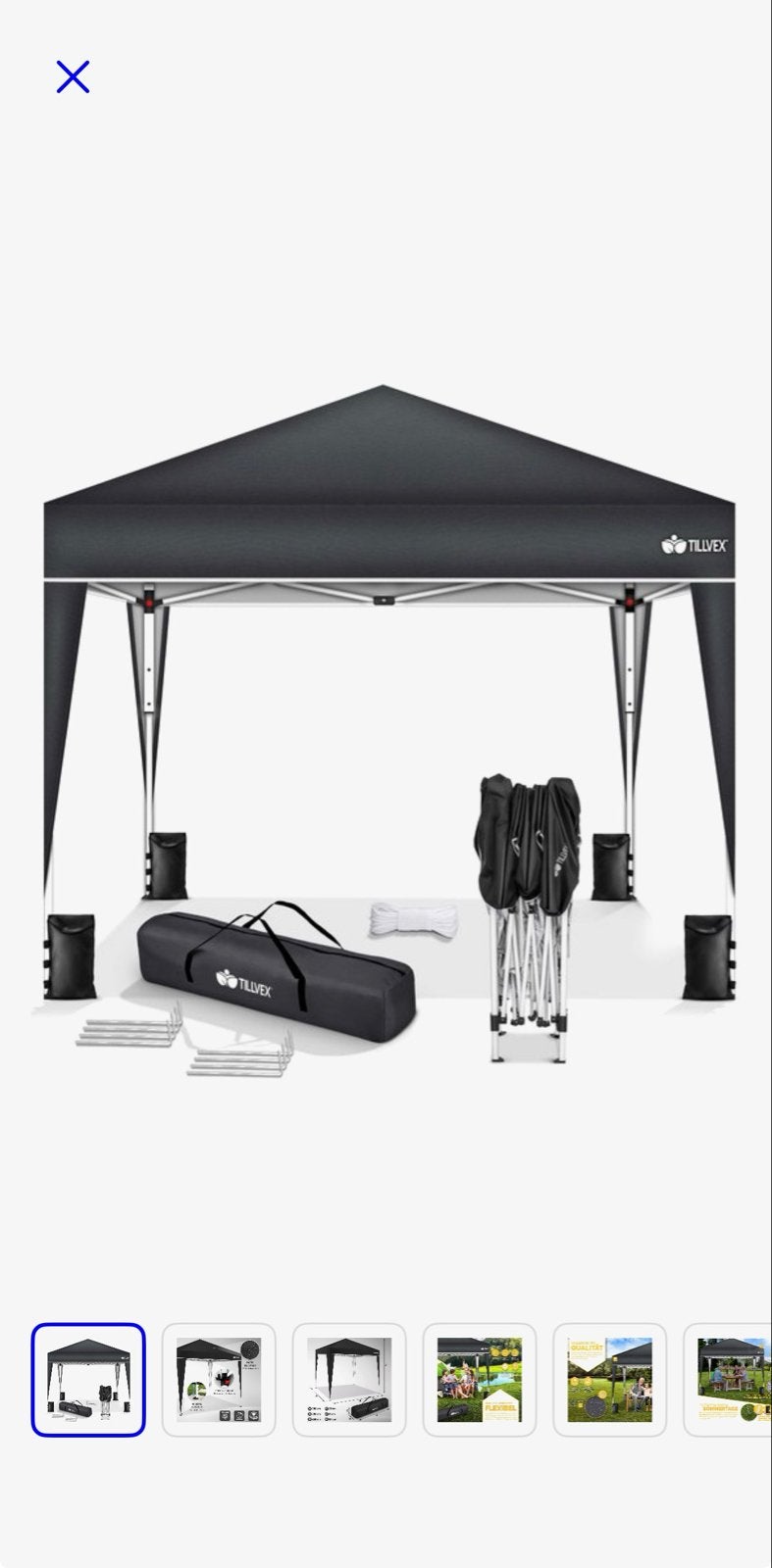 Tillvex Partytent 3x3m - 1x geopend, nooit gebruikt, Tuin en Terras, Partytent, Minder dan 4 meter, Zo goed als nieuw, Minder dan 5 meter