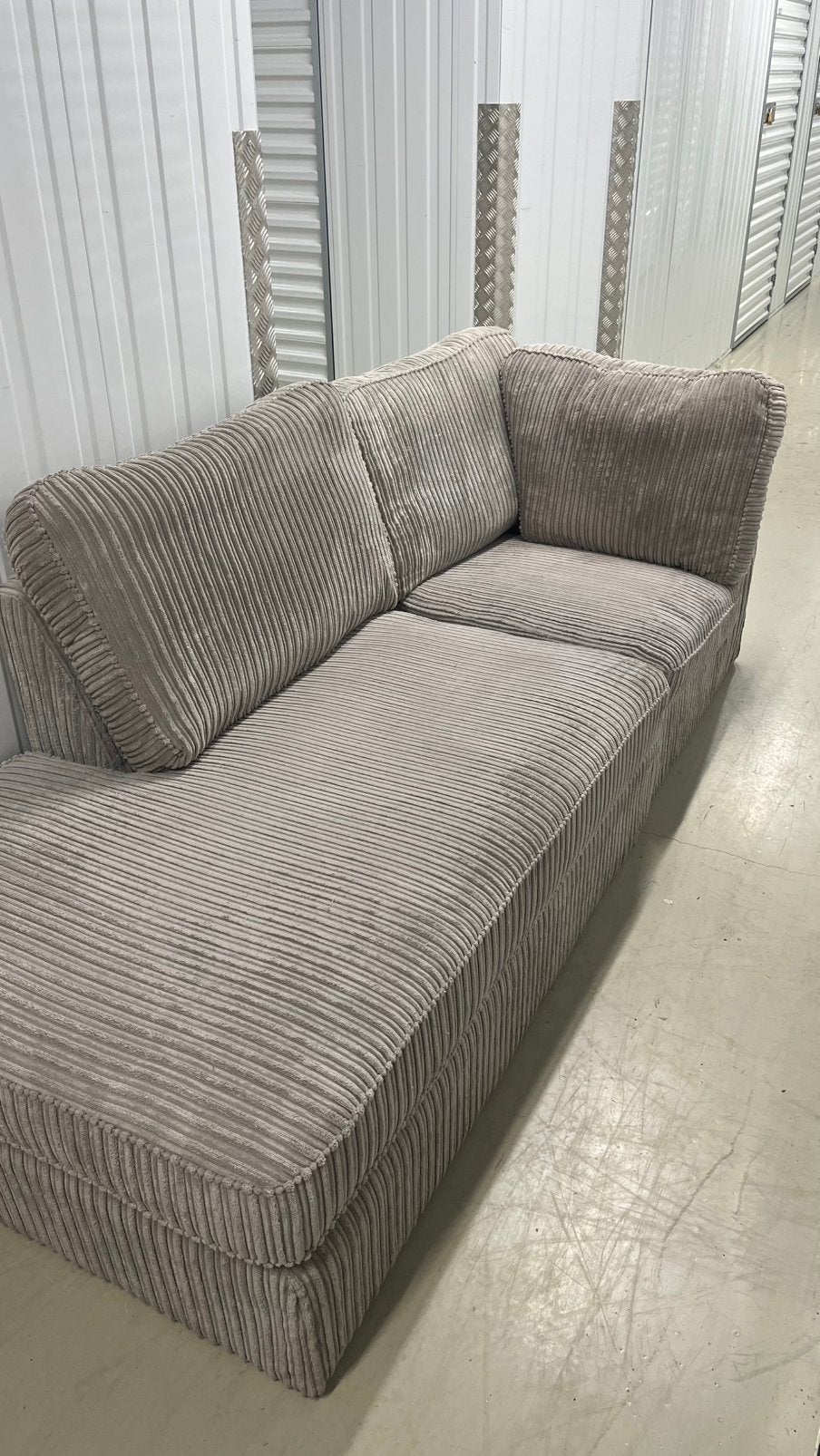 Ribstof bank chaise longue, Ophalen, Gebruikt, 125 tot 150 cm, Tweepersoons