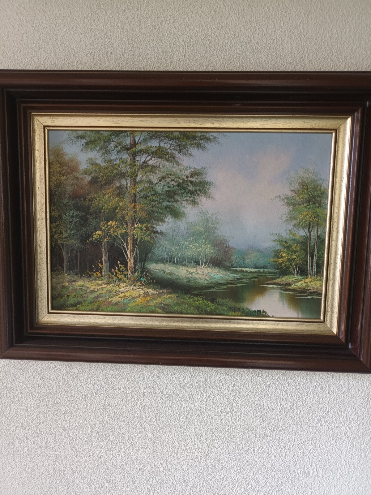 Schilderij: Landschap met brug en huisje, Antiek en Kunst, Kunst | Schilderijen | Klassiek, Ophalen