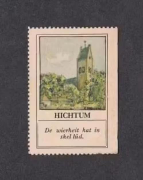 Verzamelplaatje Sluitzegel Hichtum Friesland., Ophalen of Verzenden, Zo goed als nieuw