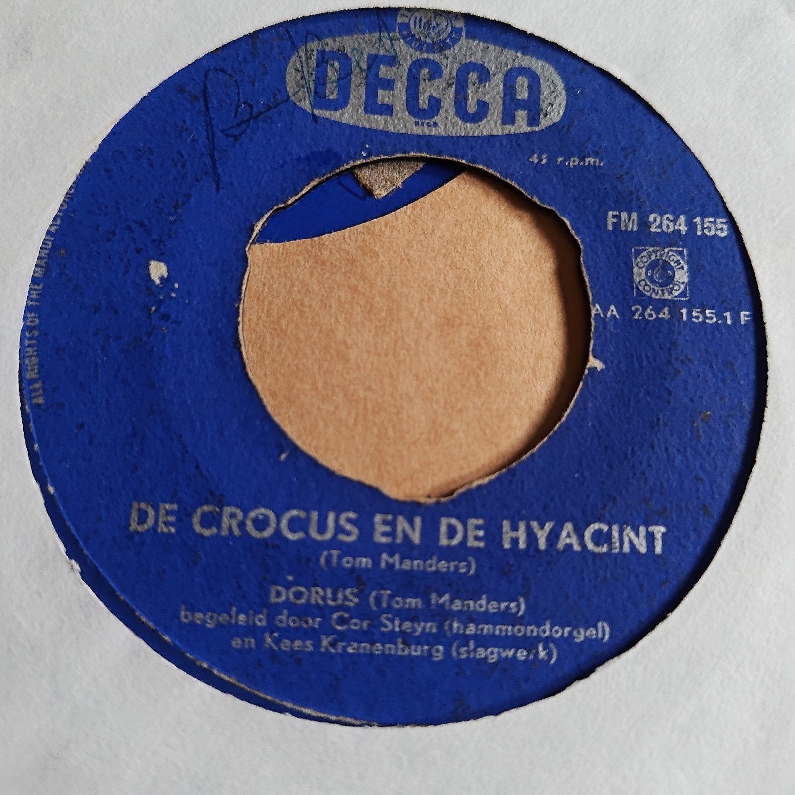Dorus - Me Auto / De Crocus en de Hyacint (Vinyl Single), Cd's en Dvd's, Vinyl Singles, Gebruikt, 7 inch, Ophalen of Verzenden