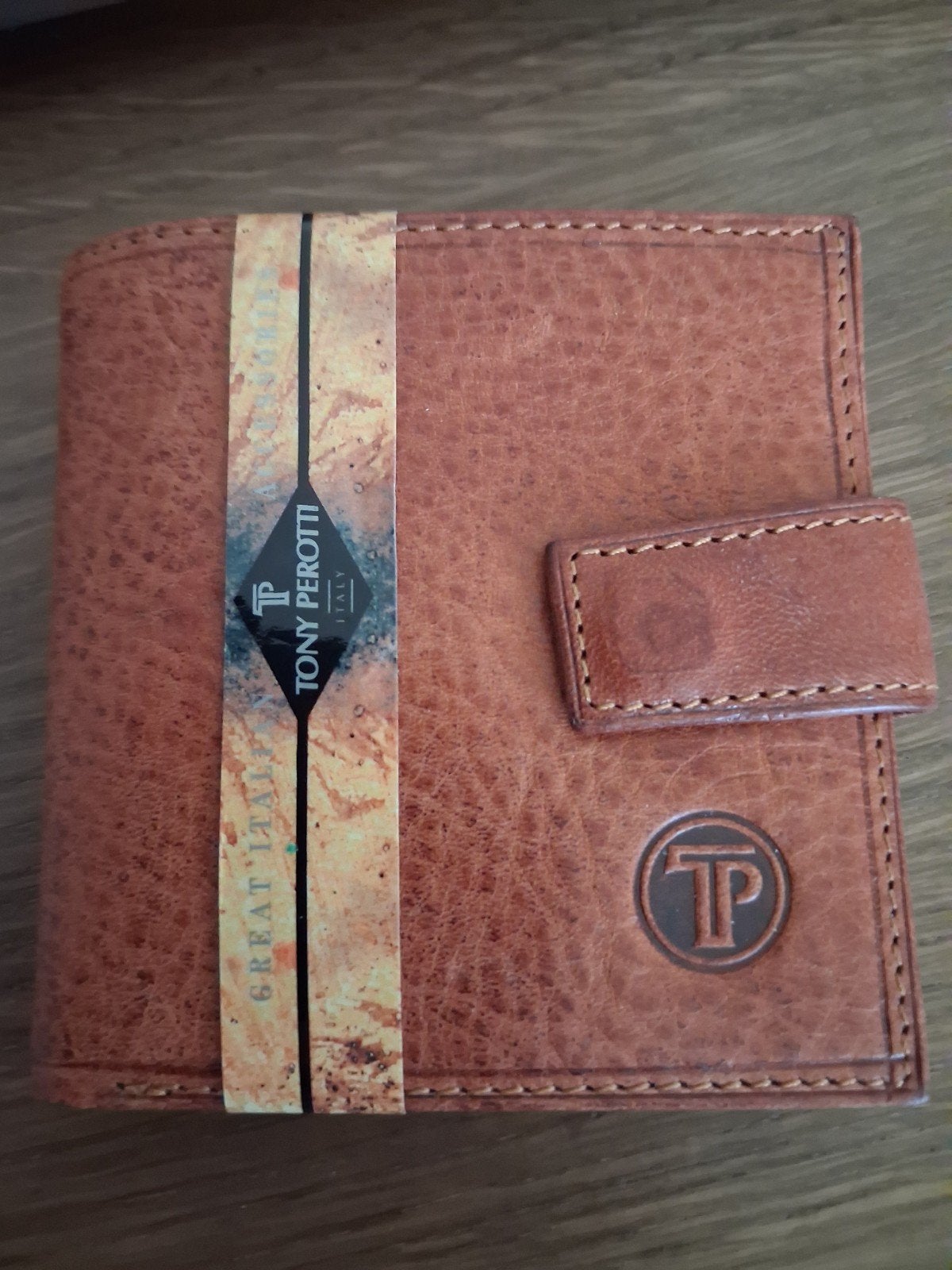 Leren portemonnee Tony Perotti maat 9 x9, Verzenden, Nieuw, Bruin, Overige merken