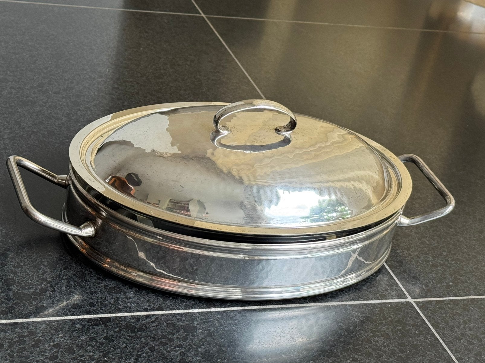 Verzilverde ovenschaal, Ophalen of Verzenden, Zilver
