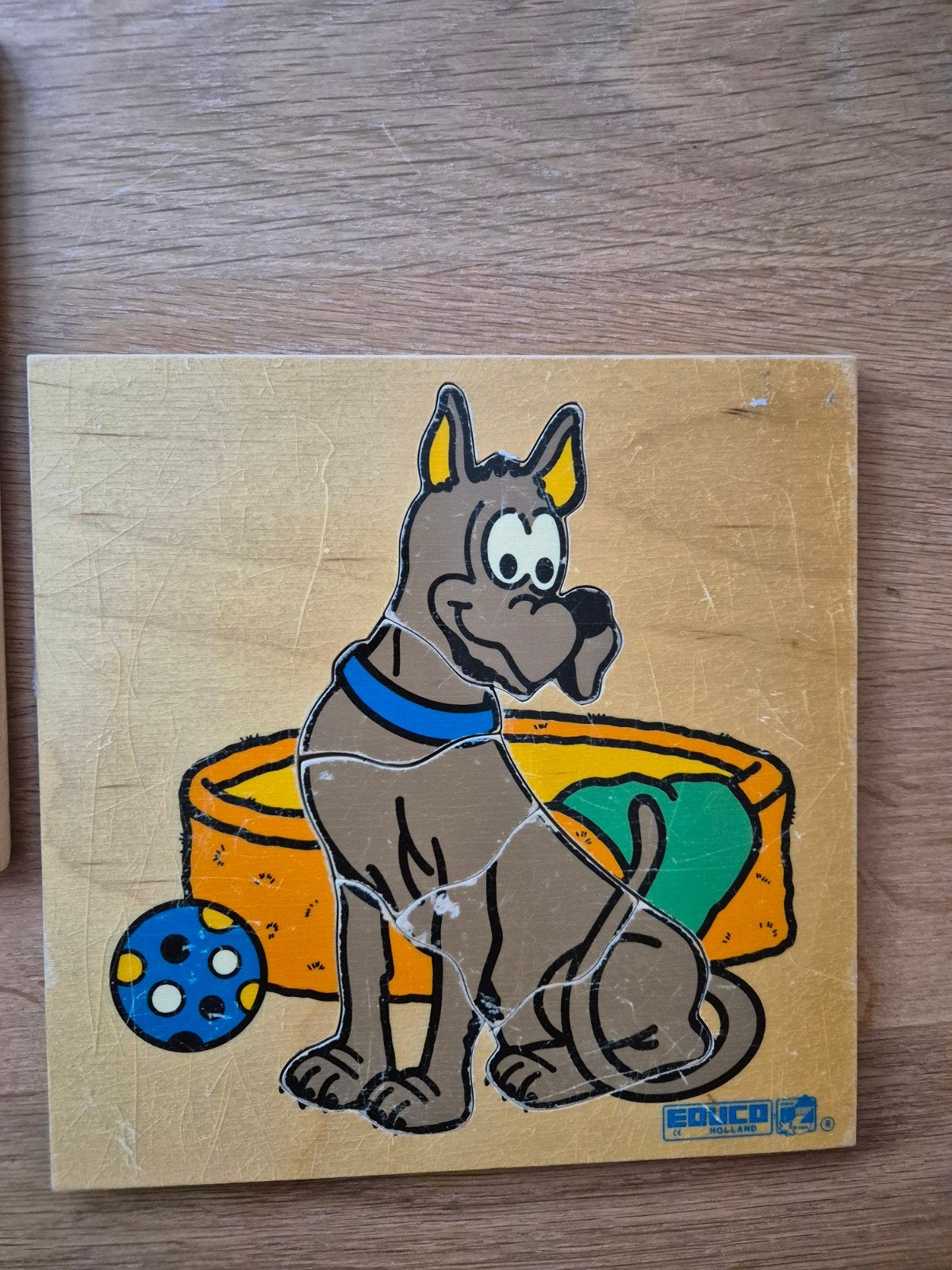 Educo houten puzzels: hond en koe (2 stuks), 2 tot 4 jaar, Gebruikt, Ophalen of Verzenden, Van hout