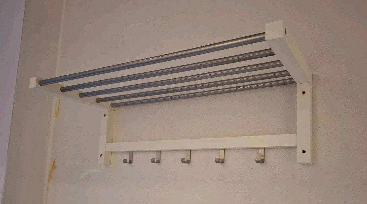 Tjusig kapstok IKEA wit wandkapstok, Gebruikt, Minder dan 100 cm, Hout, Ophalen