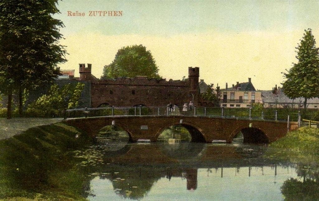 Ruine Zutphen - volk - ongelopen, Ophalen of Verzenden, 1920 tot 1940, Ongelopen, Gelderland