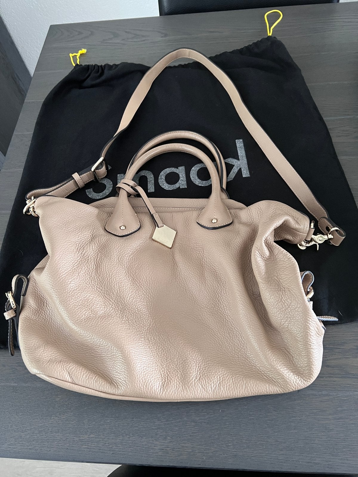 Smaak Amsterdam Leren Handtas - Beige, Sieraden, Tassen en Uiterlijk, Tassen | Damestassen, Ophalen of Verzenden, Zo goed als nieuw