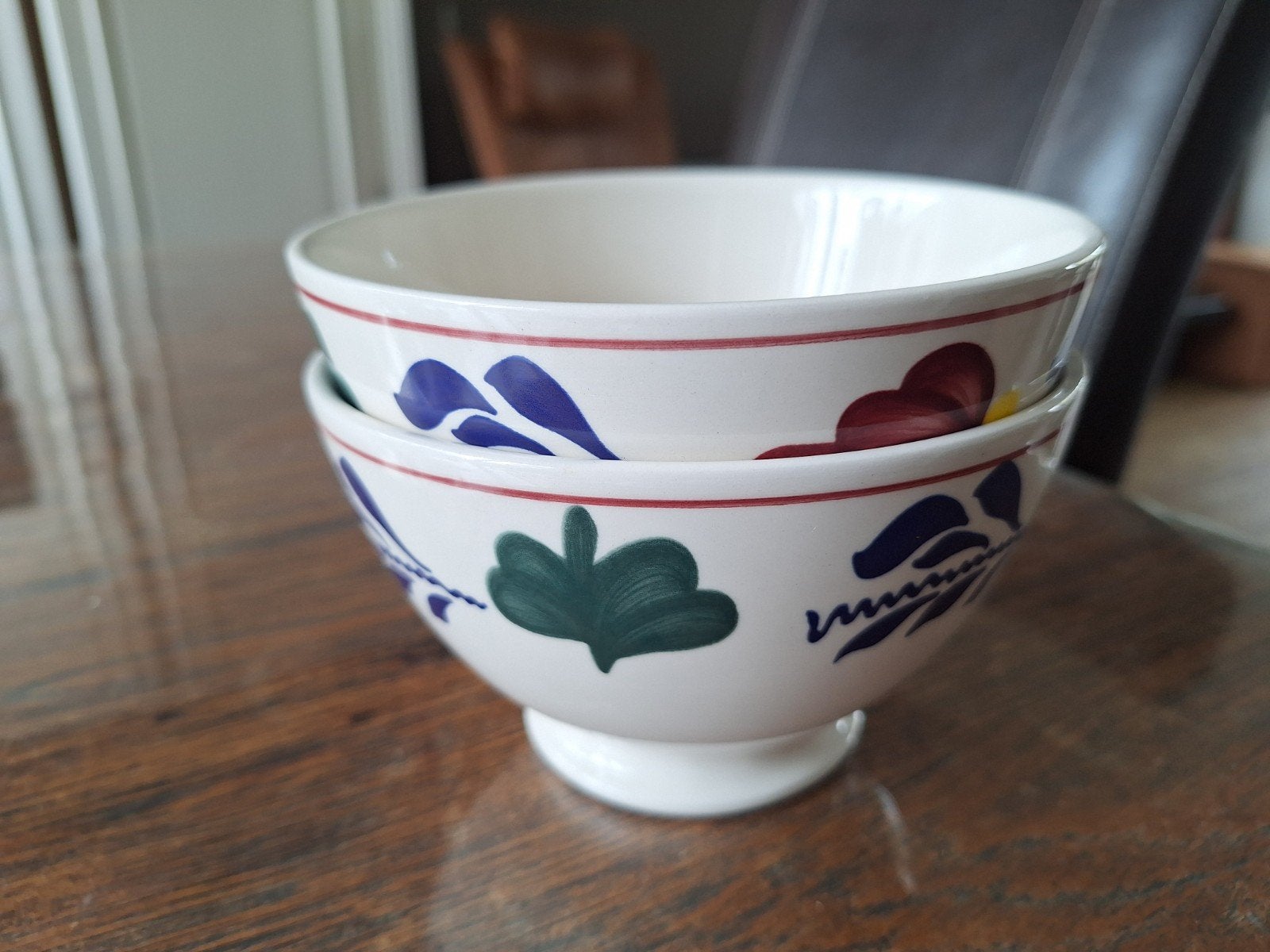Set van 2 Boerenbont kommen - Vintage, Ophalen, Gebruikt, Keramiek, Landelijk/Boerenbont