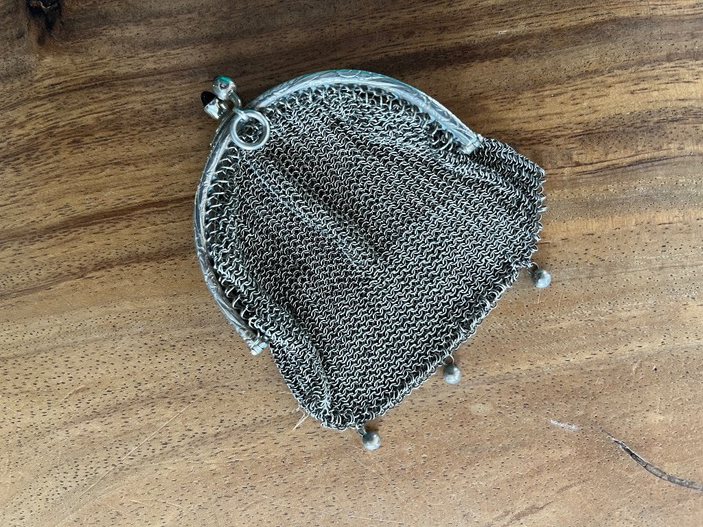Zilveren maliënkolder beursje, Ophalen of Verzenden, Zilver