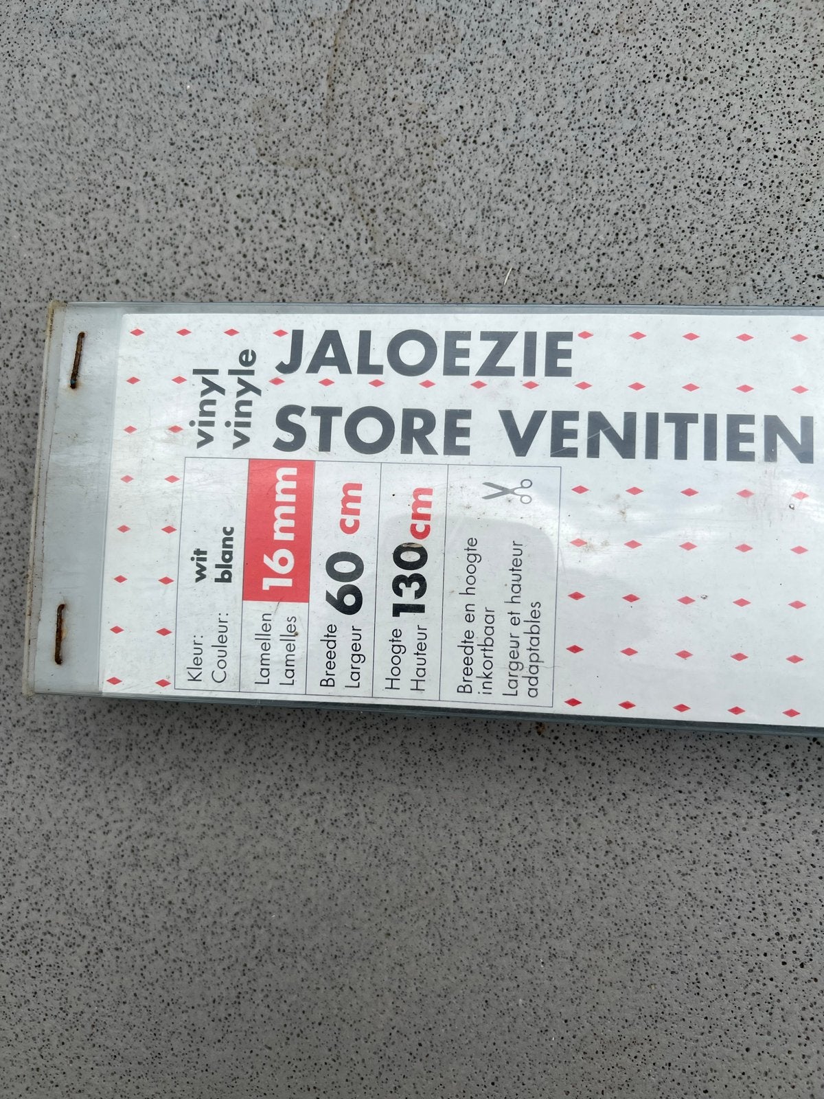 Witte vinyl jaloezie - 60x130 cm, Huis en Inrichting, Jaloezie, Wit, Nieuw, Ophalen of Verzenden