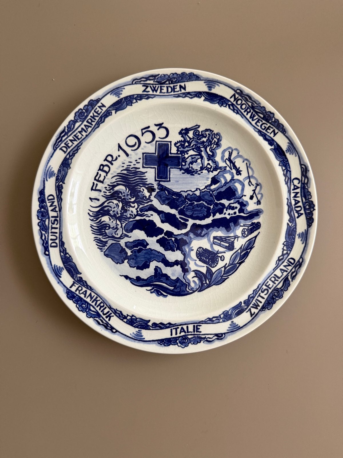 Herdenkingsbord Watersnoodramp 1953 - Goedewaagen Gouda, Antiek en Kunst, Ophalen of Verzenden