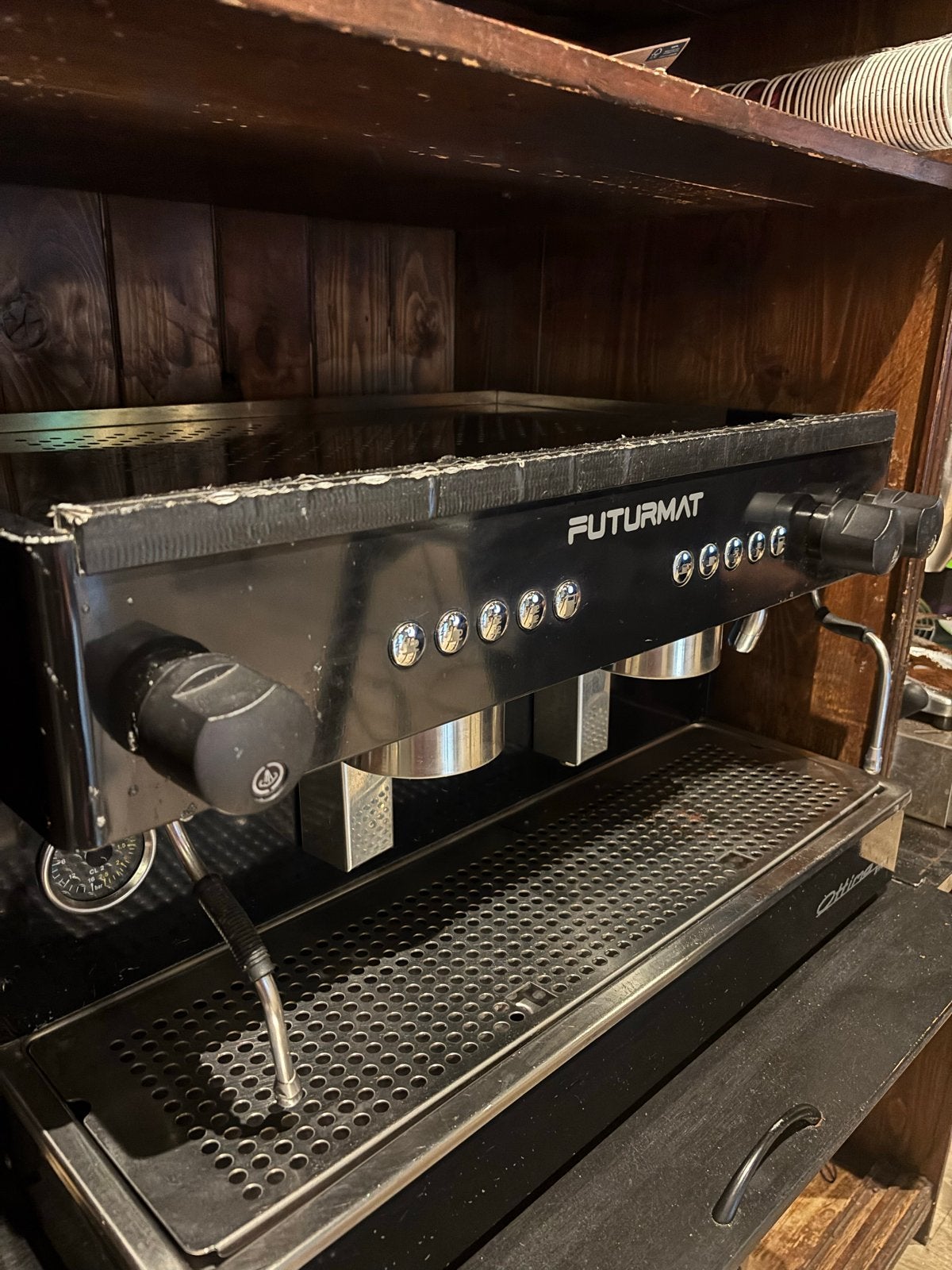 Futurmat Ottima Professionele Espressomachine, Witgoed en Apparatuur, Stoompijpje, Gebruikt, Espresso apparaat, 10 kopjes of meer