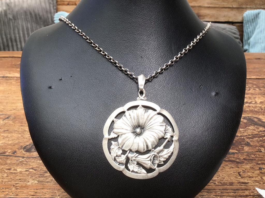 Zilveren Art Nouveau ketting Alex Meijer.1940, Ophalen of Verzenden, Zo goed als nieuw, Zilver