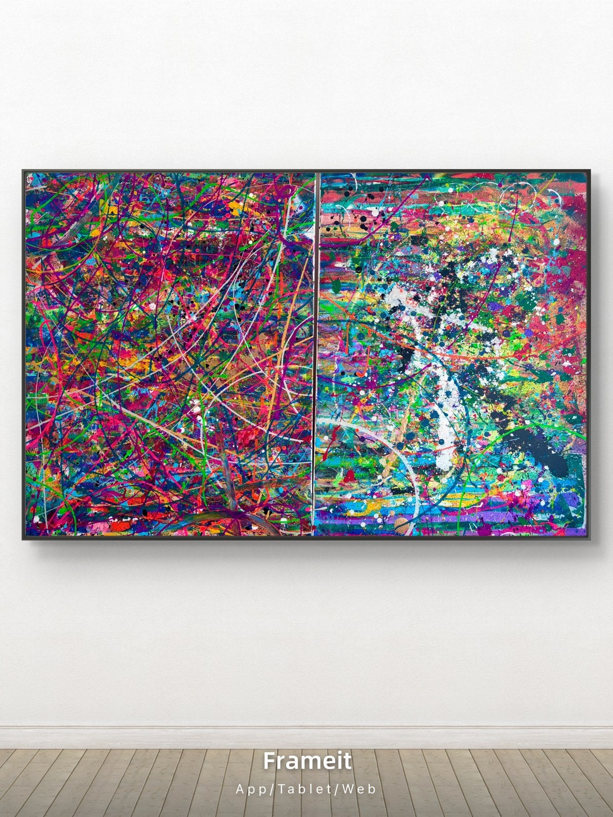 Schilderij tweeluik 50x70cm (geen druk), Antiek en Kunst, Kunst | Schilderijen | Modern, Ophalen of Verzenden