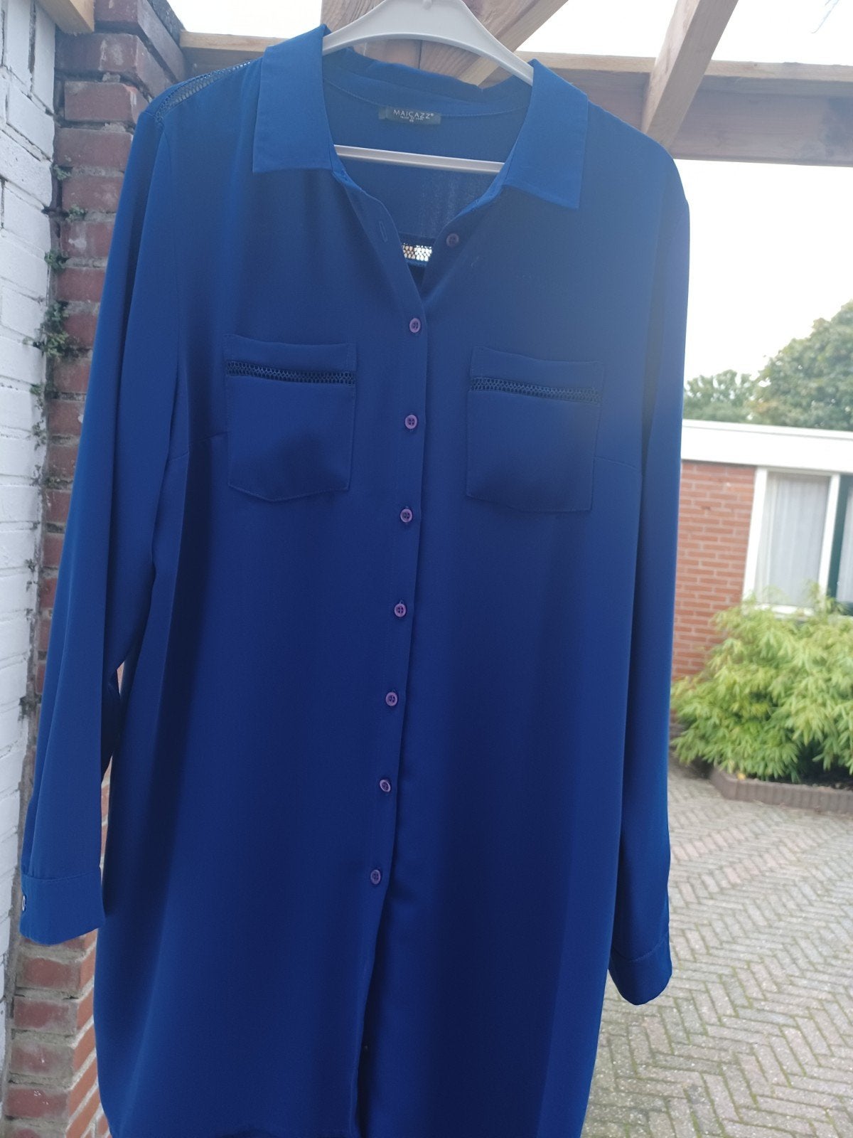 Maicazz blauwe blouse - Maat 46, Ophalen, Blauw, Maat 46/48 (XL) of groter, Nieuw