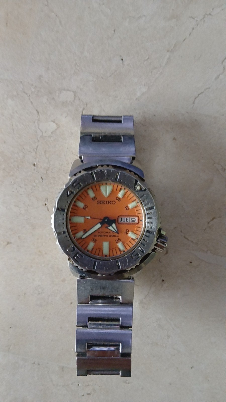 Seiko Orange Monster SKX781, Sieraden, Tassen en Uiterlijk, Horloges | Heren, Gebruikt, Staal, Polshorloge, Ophalen of Verzenden