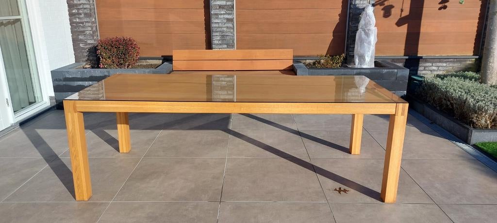 Eettafel 240x100, blank eiken, Huis en Inrichting, Tafels | Eettafels, Ophalen, Landelijk/ modern, Eikenhout, 200 cm of meer