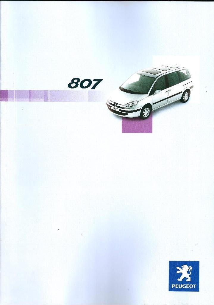 Brochure Peugeot 807 Augustus 2002, Ophalen of Verzenden, Gelezen, Peugeot