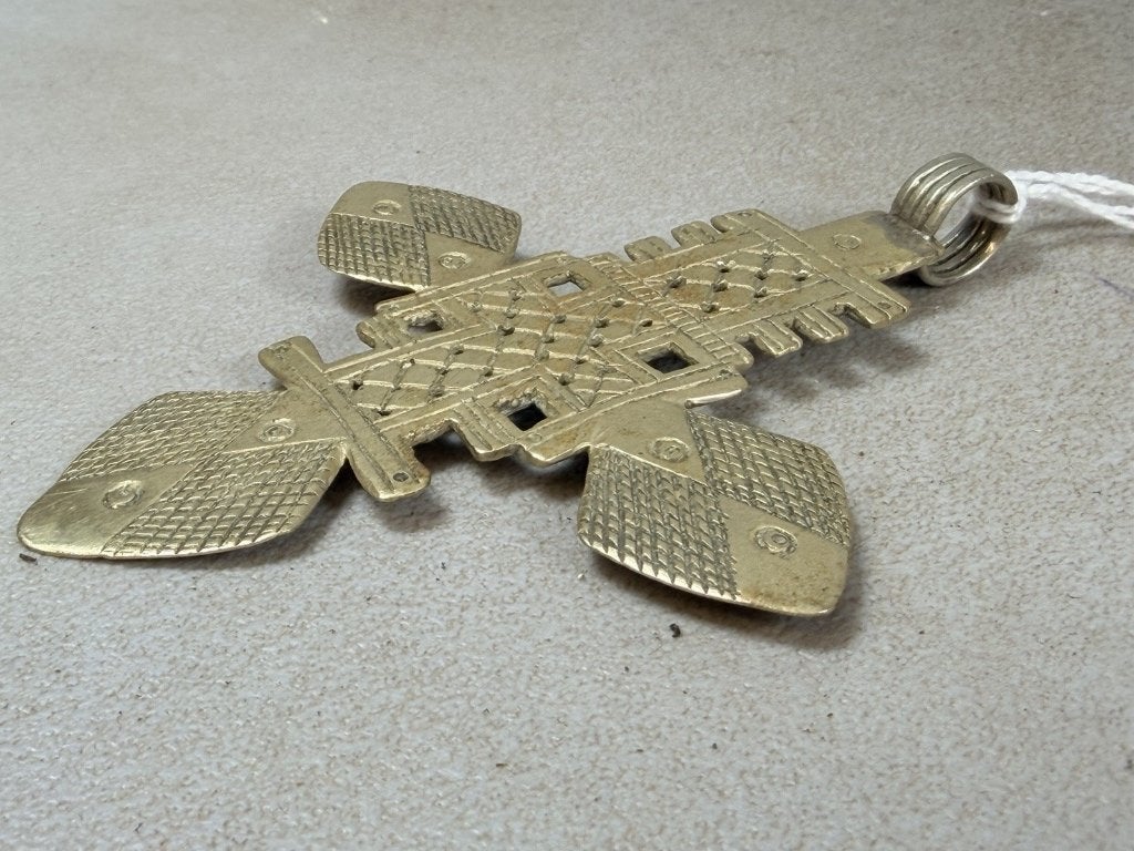 260660 Oud Afrikaans Coptic Handmade Neck Cross - Ethiopie., Ophalen of Verzenden