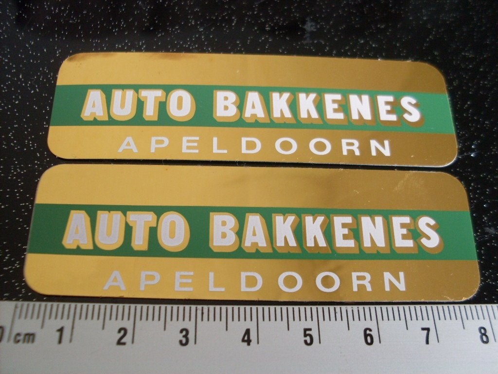 2x folie sticker auto Bakkenes apeldoorn logo, Verzenden, Zo goed als nieuw, Bedrijf of Vereniging