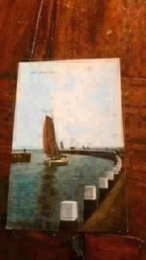 Oude kaart Urk - Historisch gezicht op de haven, Ophalen of Verzenden, Voor 1920, Ongelopen