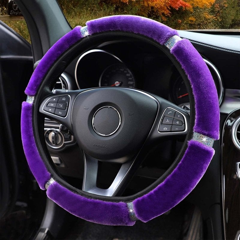 Paarse Glitter Auto Stuurhoes / Paars Stuur Hoes Cover, Verzenden, Nieuw