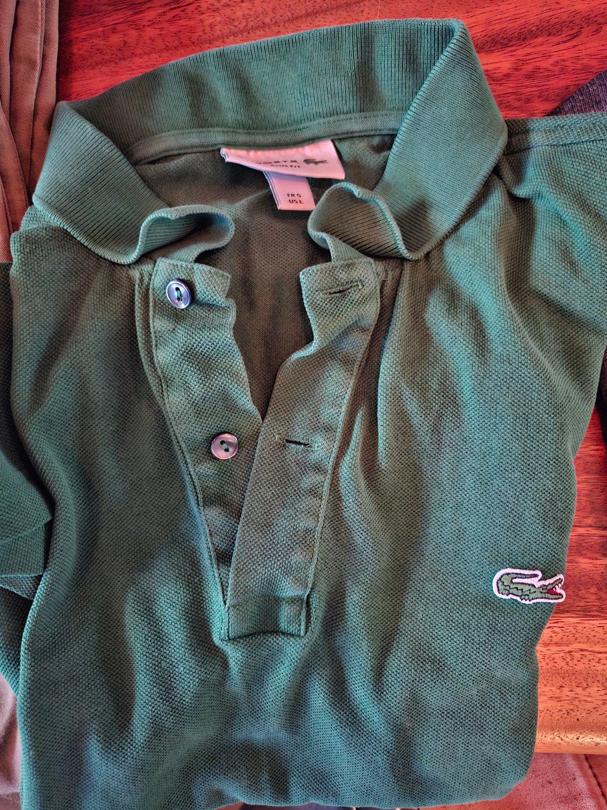 Lacoste Polo Shirt - Groen - Maat 5, Kleding | Heren, Lacoste, Overige maten, Ophalen of Verzenden, Gedragen