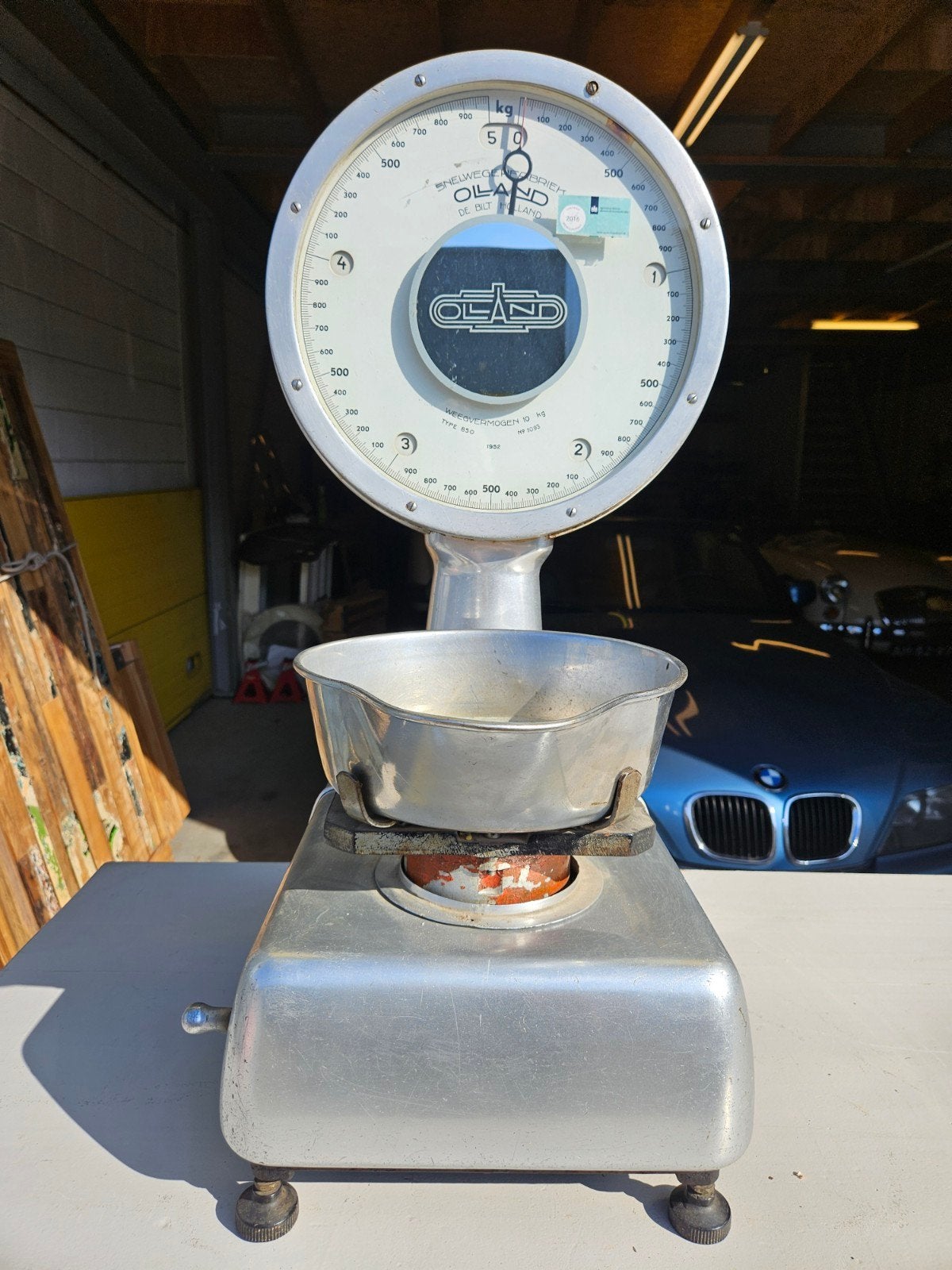 Prachtige originele vintage Olland weegschaal uit 1952., Ophalen