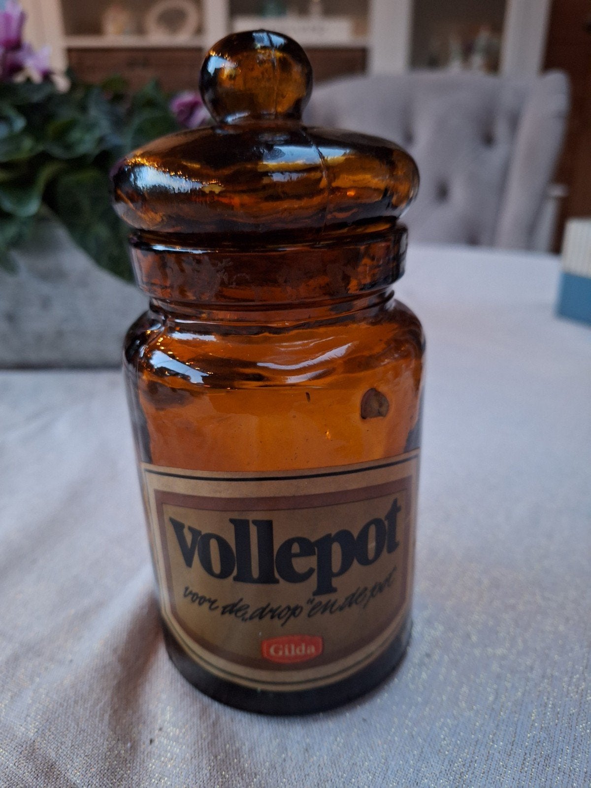 Vintage 'Vollepot' snoeppot van Gilda, Ophalen of Verzenden